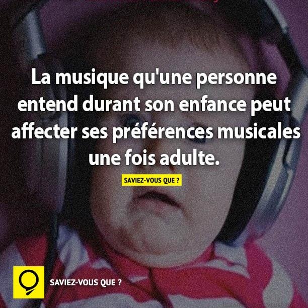 La musique qu&#039;une personne entend durant son enfance peut affecter ses préférences musicales une fois adulte.