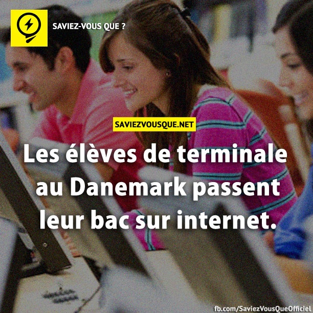Les élèves de terminale au Danemark passent leur bac sur internet.