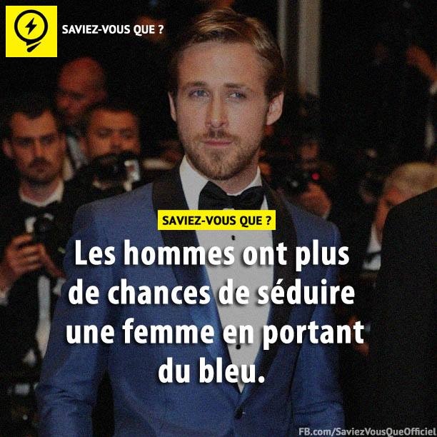 Les hommes ont plus de chances de séduire une femme en portant du bleu.