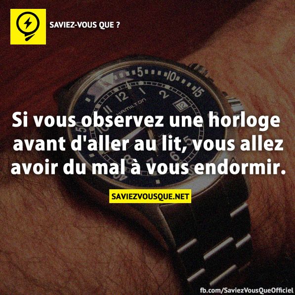Si vous observez une horloge avant d&#039;aller au lit, vous allez avoir du mal à vous endormir.