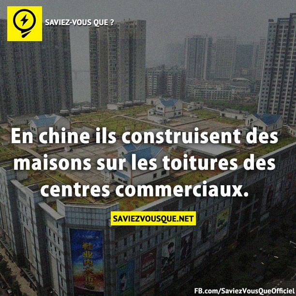 En chine ils construisent des maisons sur les toitures des centres commerciaux.