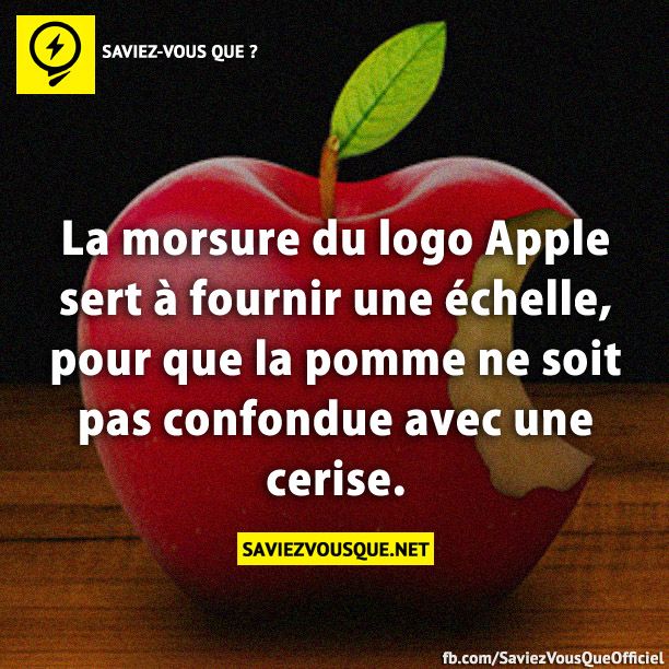 La morsure du logo Apple sert à fournir une échelle, pour que la pomme ne soit pas confondue avec une cerise.