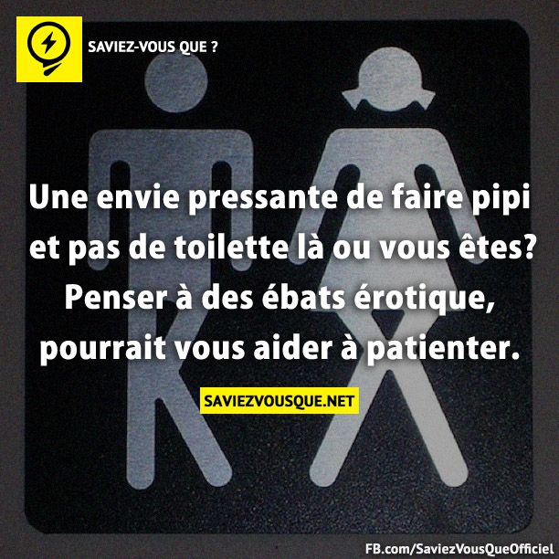 Une envie pressante de faire pipi et pas de toilette là ou vous êtes? Penser à des ébats érotique, pourrait vous aider à patienter.