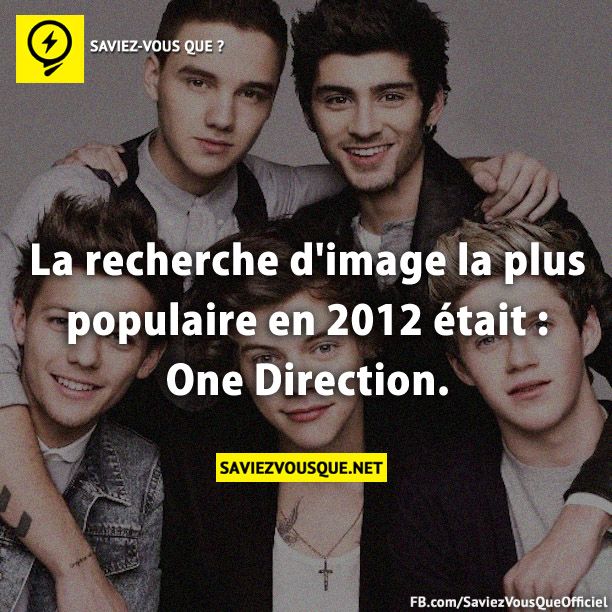 La recherche d&#039;image la plus populaire en 2012 était : One Direction.