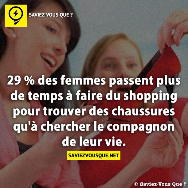 29 % des femmes passent plus de temps à faire du shopping pour trouver des chaussures qu&#039;à chercher le compagnon de leur vie.