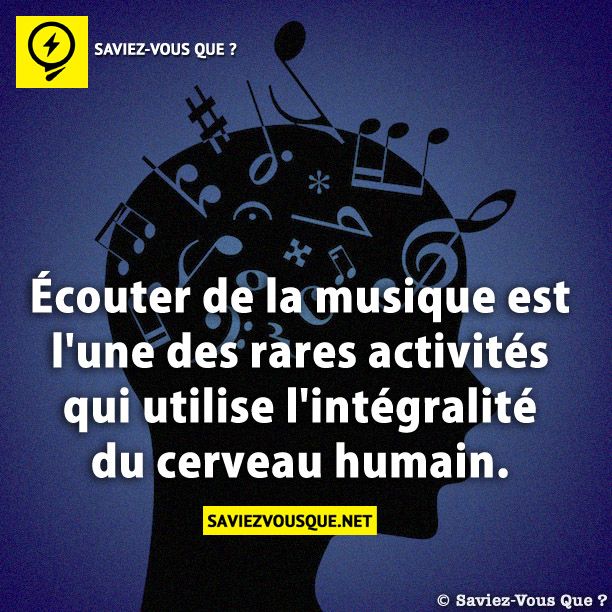 Écouter de la musique est l&#039;une des rares activités qui utilise l&#039;intégralité du cerveau humain.