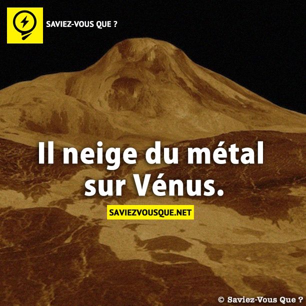 Il neige du métal sur Vénus.