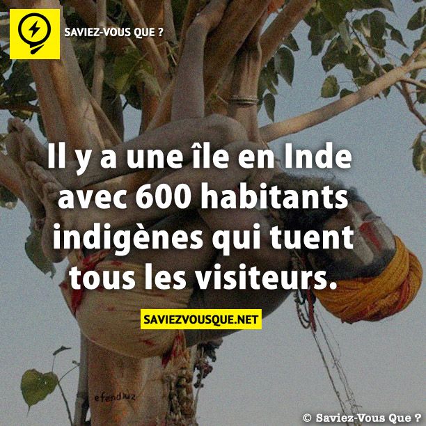 Il y a une île en Inde avec 600 habitants indigènes qui tuent tous les visiteurs.
