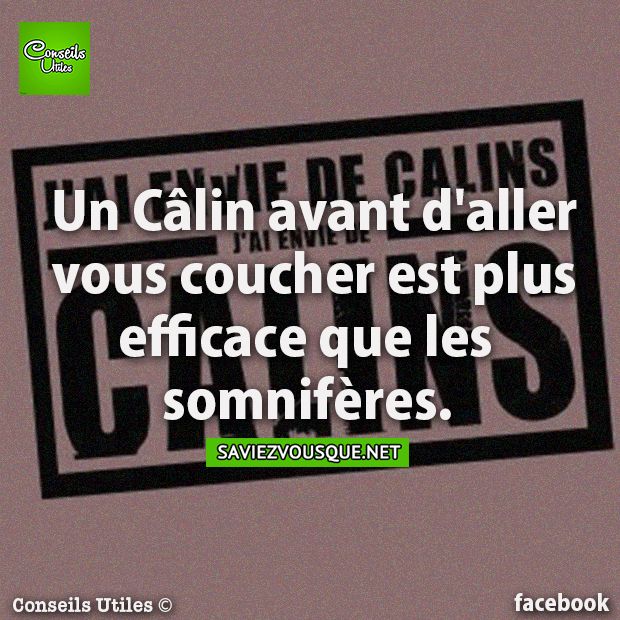 Un câlins avant d&#039;aller vous coucher est plus efficace que les somnifères.