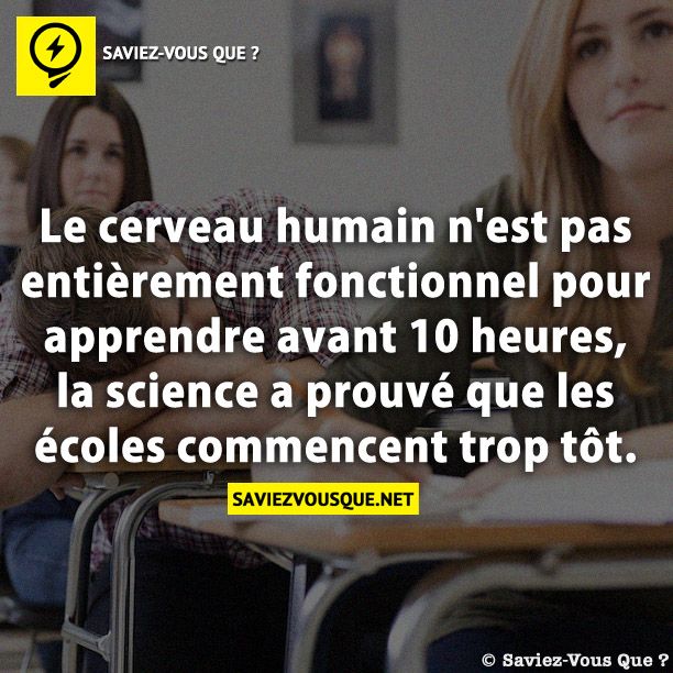 Le cerveau humain n&#039;est pas entièrement fonctionnel pour apprendre avant 10 heures, la science a prouvé que les écoles commencent trop tôt.