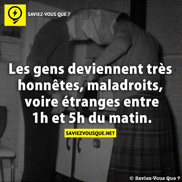 Les gens deviennent très honnêtes, maladroits, voire étranges entre 1h et 5h du matin.