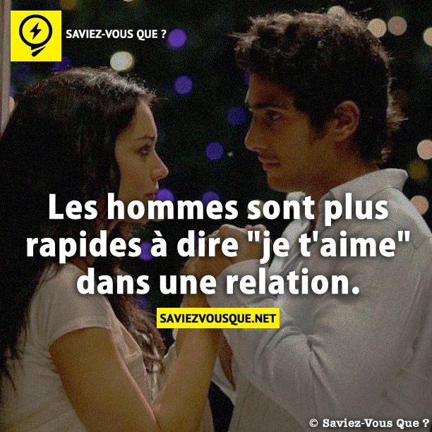 Les hommes sont plus rapides à dire &quot;je t&#039;aime&quot; dans une relation.