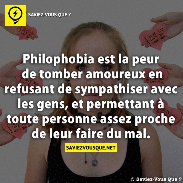 Philophobia est la peur de tomber amoureux en refusant de sympathiser avec les gens, et permettant à toute personne assez proche de leur faire du mal.