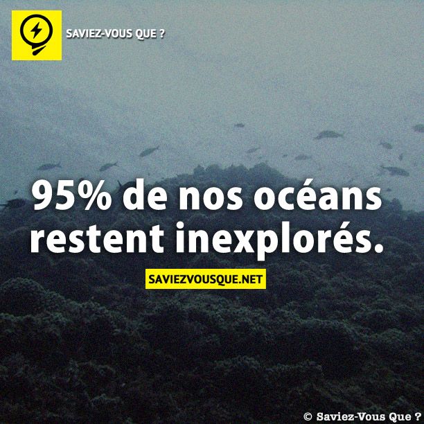 95% de nos océans restent inexplorés.
