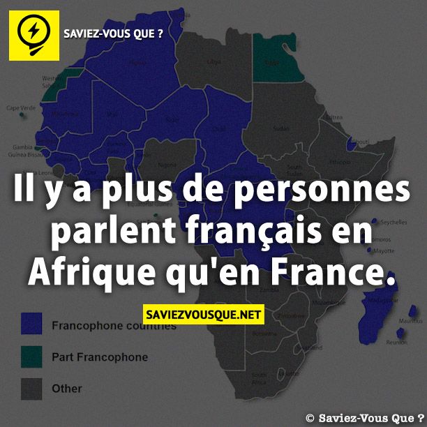 Il y a plus de personnes parlent français en Afrique qu&#039;en France.