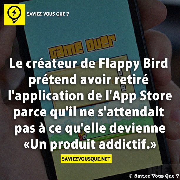 Le créateur de Flappy Bird prétend avoir retiré l&#039;application de l&#039;App Store parce qu&#039;il ne s&#039;attendait pas à ce qu&#039;elle devienne &quot; un produit addictif. »