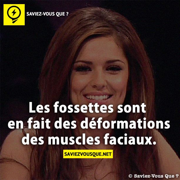 Les fossettes sont en fait des déformations des muscles faciaux.