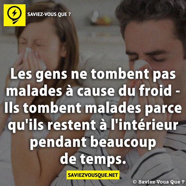 Les gens ne tombent pas malades à cause du froid - Ils tombent malades parce qu&#039;ils restent à l&#039;intérieur pendant beaucoup de temps.
