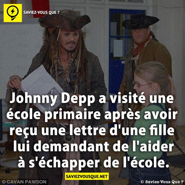 Johnny Depp a visité une école primaire après avoir reçu une lettre d&#039;une fille lui demandant de l&#039;aider à s&#039;échapper de l&#039;école.