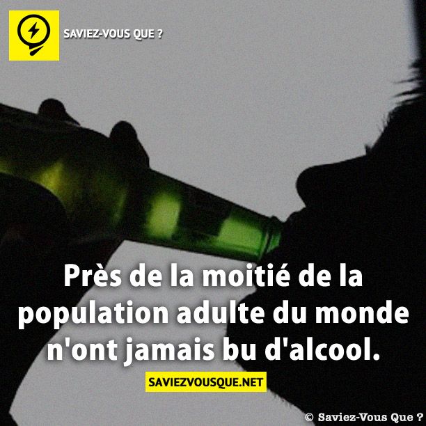 Près de la moitié de la population adulte du monde n&#039;ont jamais bu d&#039;alcool.