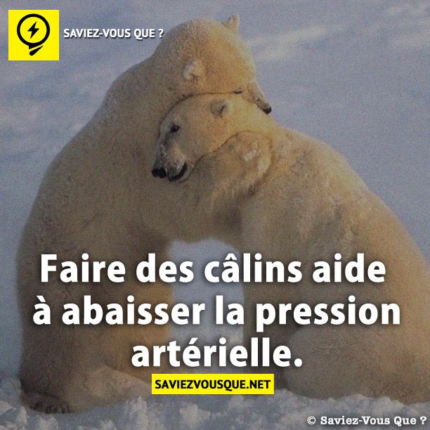 Faire des câlins aide à abaisser la pression artérielle.