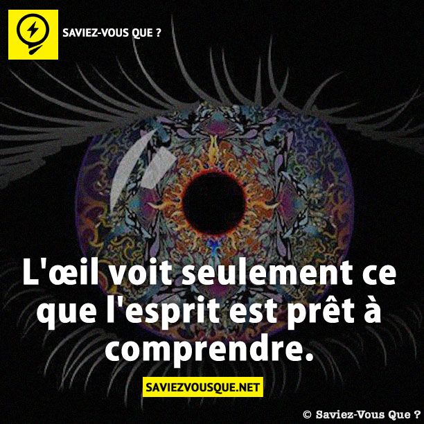 L&#039;œil voit seulement ce que l&#039;esprit est prêt à comprendre.
