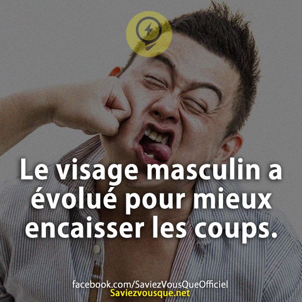 Le visage masculin a évolué pour mieux encaisser les coups.