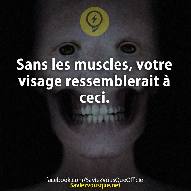 Sans les muscles, votre visage ressemblerait à ceci.