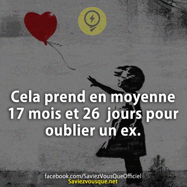 Cela prend en moyenne 17 mois et 26  jours pour oublier un ex.