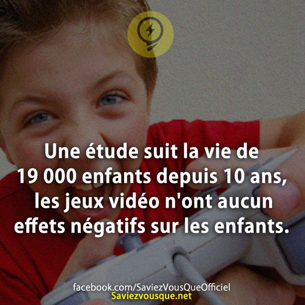Une étude suit la vie de 19 000 enfants depuis 10 ans, les jeux vidéo n&#039;ont aucun effets négatifs sur les enfants.