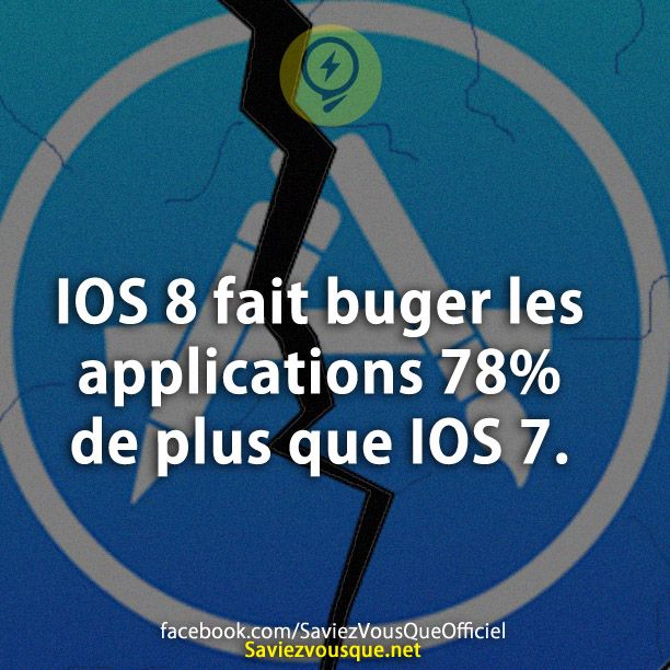 IOS 8 fait buger les applications 78% de plus que IOS 7.