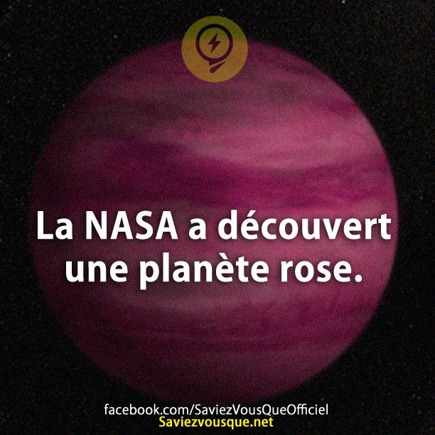 La NASA a découvert une planète rose.