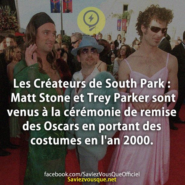 Les Créateurs de South Park : Matt Stone et Trey Parker sont venus à la cérémonie de remise des Oscars en portant des costumes en l&#039;an 2000.