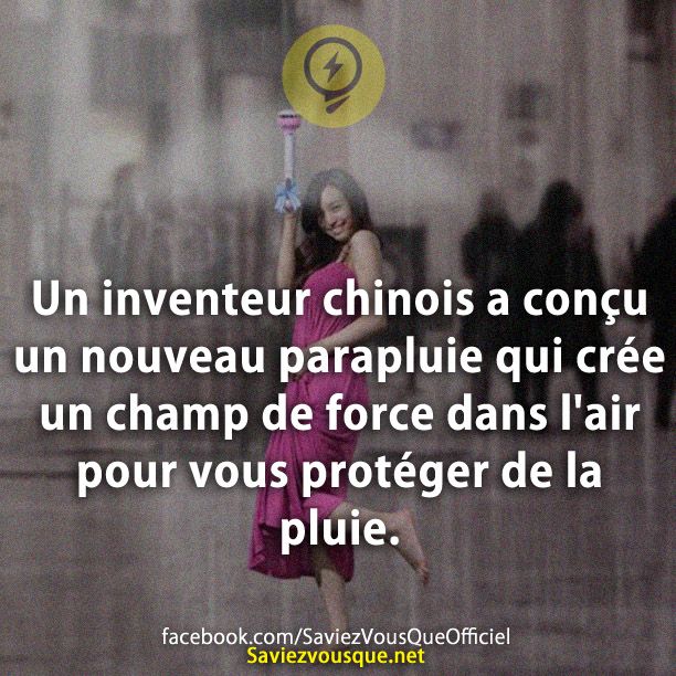 Un inventeur chinois a conçu un nouveau parapluie qui crée un champ de force dans l&#039;air pour vous protéger de la pluie.