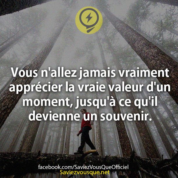 Vous n&#039;allez jamais vraiment apprécier la vraie valeur d&#039;un moment, jusqu&#039;à ce qu&#039;il devienne un souvenir.