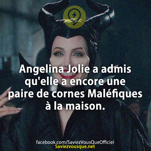 Angelina Jolie a admis qu&#039;elle a encore une paire de cornes Maléfiques à la maison.