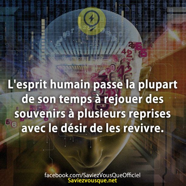 L&#039;esprit humain passe la plupart de son temps à rejouer des souvenirs à plusieurs reprises avec le désir de les revivre.