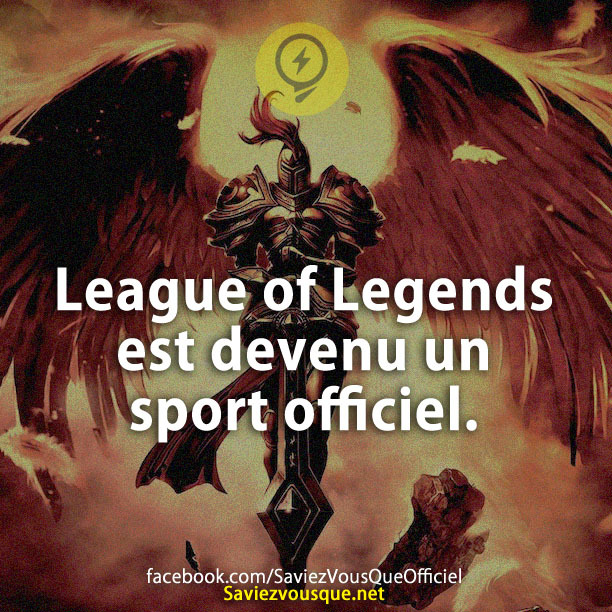 League of Legends est devenu un sport officiel.