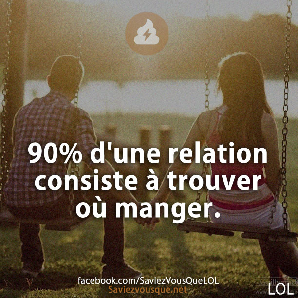 90% d&#039;une relation consiste à trouver où manger.