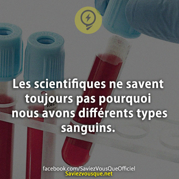 Les scientifiques ne savent toujours pas pourquoi nous avons différents types sanguins.