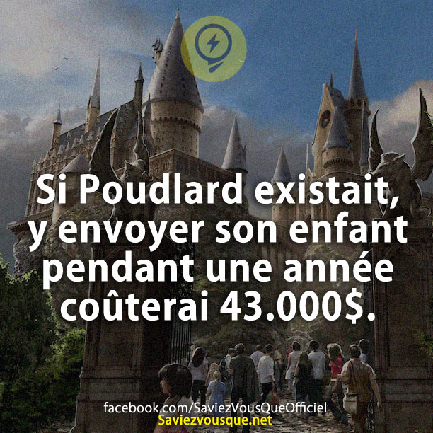 Si Poudlard existait, y envoyer son enfant pendant une année coûterai 43.000$.
