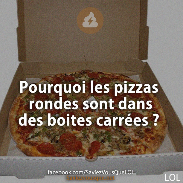Pourquoi les pizzas rondes sont dans des boites carrées ?