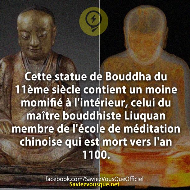 Cette statue de Bouddha du 11ème siècle contient un moine momifié à l&#039;intérieur, celui du maître bouddhiste Liuquan membre de l&#039;école de méditation chinoise qui est mort vers l&#039;an 1100.