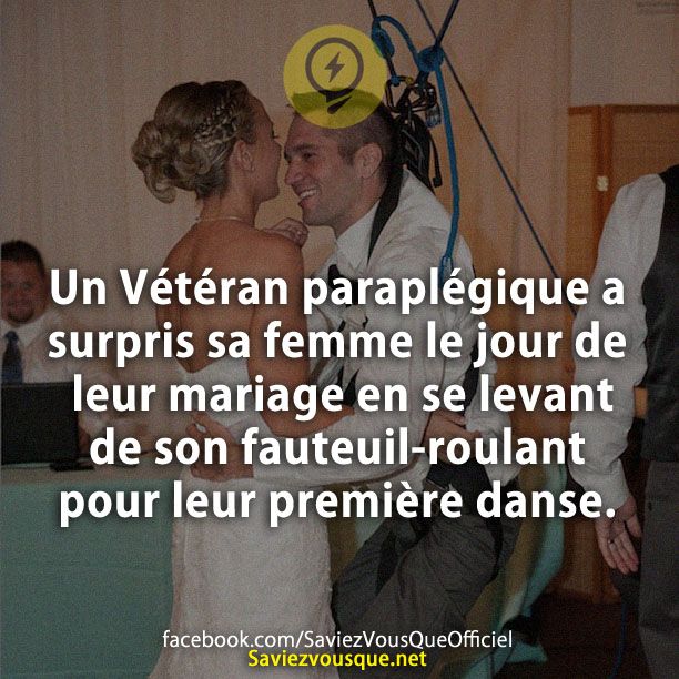 Un Vétéran paraplégique a surpris sa femme le jour de leur mariage en se levant de son fauteuil-roulant pour leur première danse.