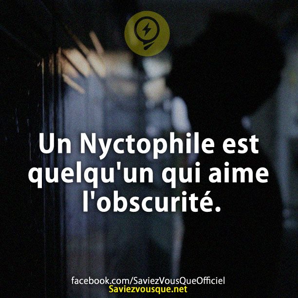 Un Nyctophile est quelqu&#039;un qui aime l&#039;obscurité.