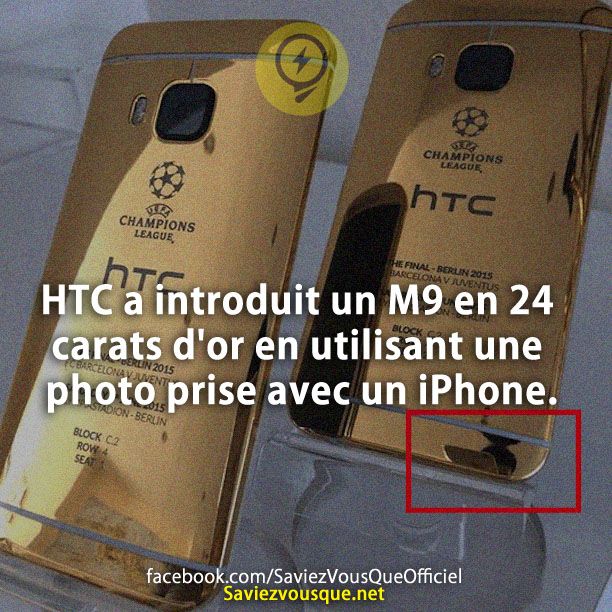 HTC a introduit un M9 en 24 carats d&#039;or en utilisant une photo prise avec un iPhone.