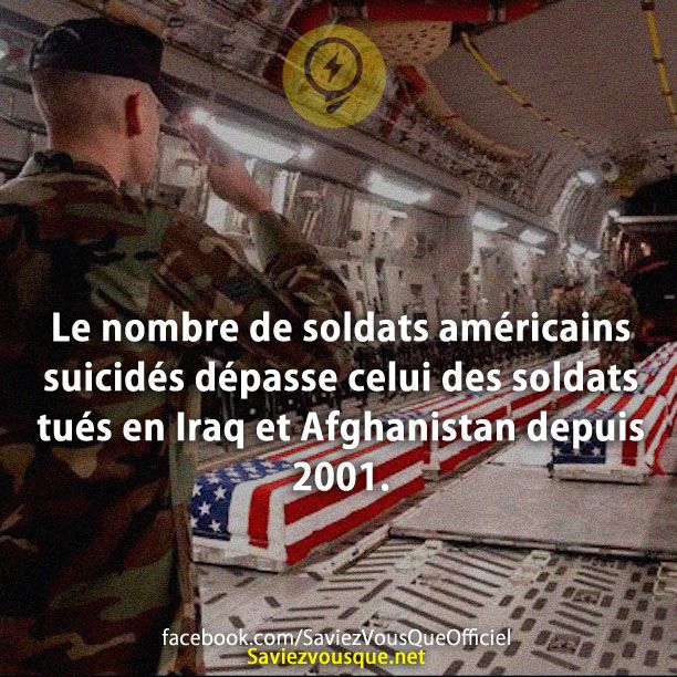 Le nombre de soldats américains suicidés dépasse celui des soldats tués en Iraq et Afghanistan depuis 2001.