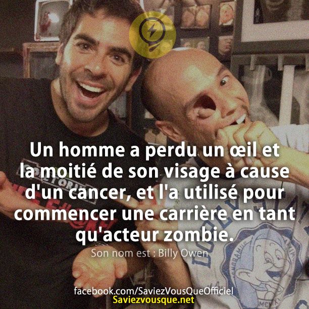 Un homme a perdu un œil et la moitié de son visage à cause d&#039;un cancer, et l&#039;a utilisé pour commencer une carrière en tant qu&#039;acteur zombie.