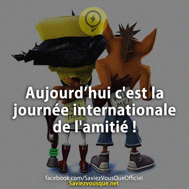 Aujourd’hui c&#039;est la journée internationale de l&#039;amitié !