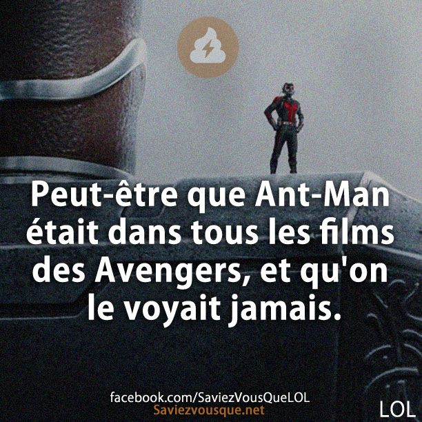 Peut-être que Ant-Man était dans tous les films des Avengers, et qu&#039;on le voyait jamais.